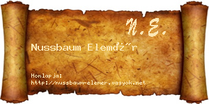 Nussbaum Elemér névjegykártya
